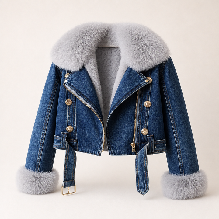 Amara Denim Fur Jacket