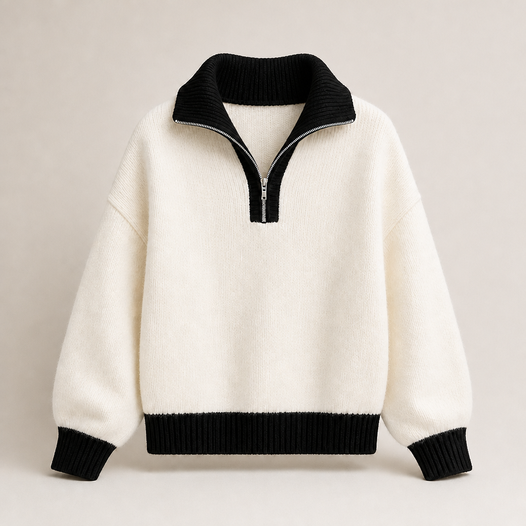 Lyra Women's Half-Zip Sweater in Slate Gray