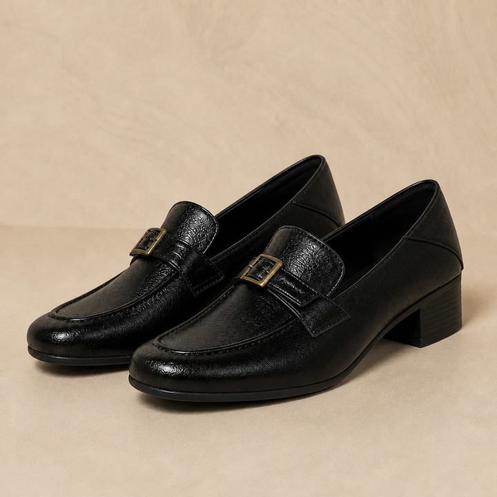 Juno Cowhide Loafers — Black