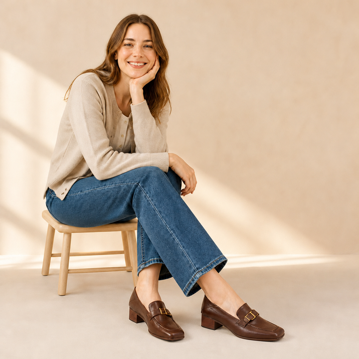Juno Cowhide Loafers — Brown