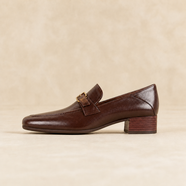 Second-layer cowhide loafers in brown