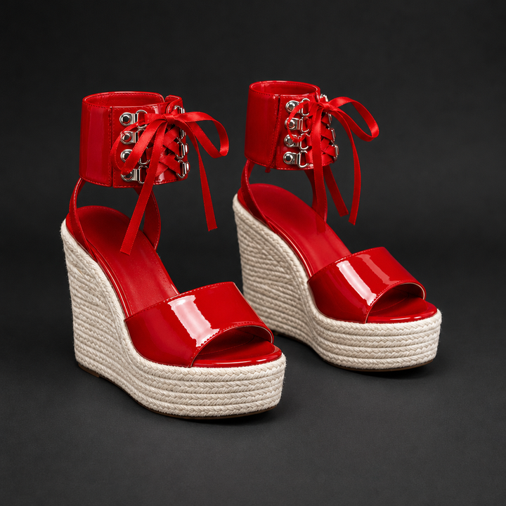 Casperia Women's Platform Sandals in Red