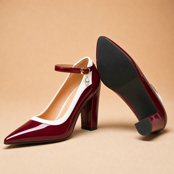 Black stylish TPU heels for women