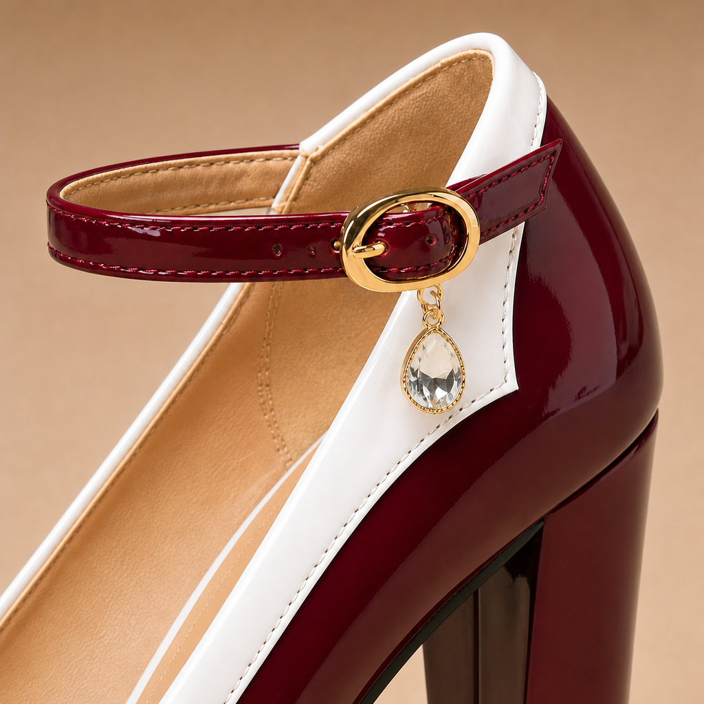 Fashionable women's heels in red