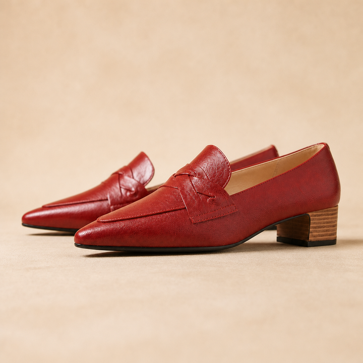 Elara Women's Thick Heel Pumps in Pumpkin Spice