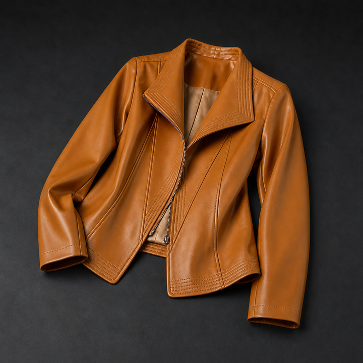Lysandra Women's Biker Jacket in Wine