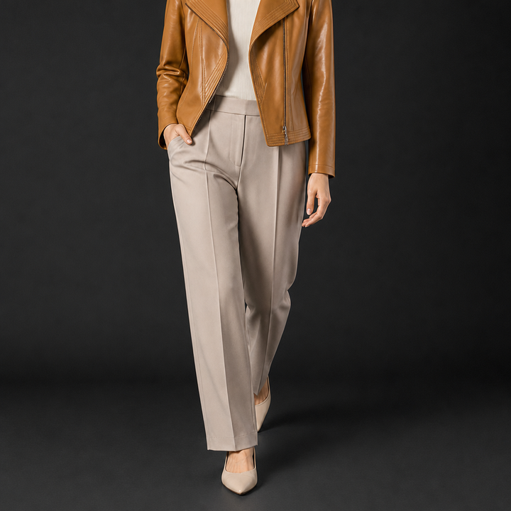 Lysandra Women's Biker Jacket in Brown