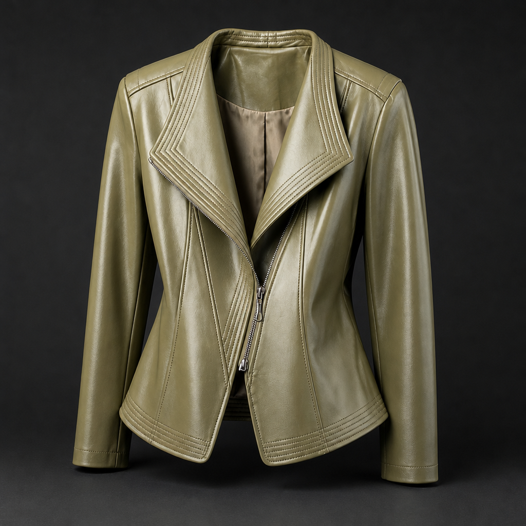 Valencia Women's Motorcycle Jacket in Olive