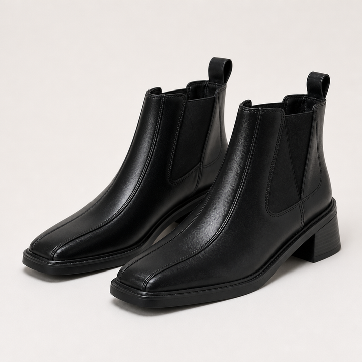 Yara Mid-Heel Chelsea Boots — Black