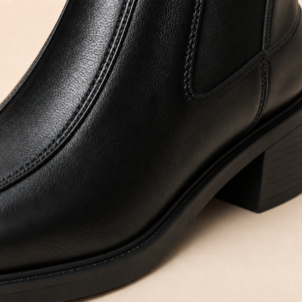 Yara Mid-Heel Chelsea Boots — Black
