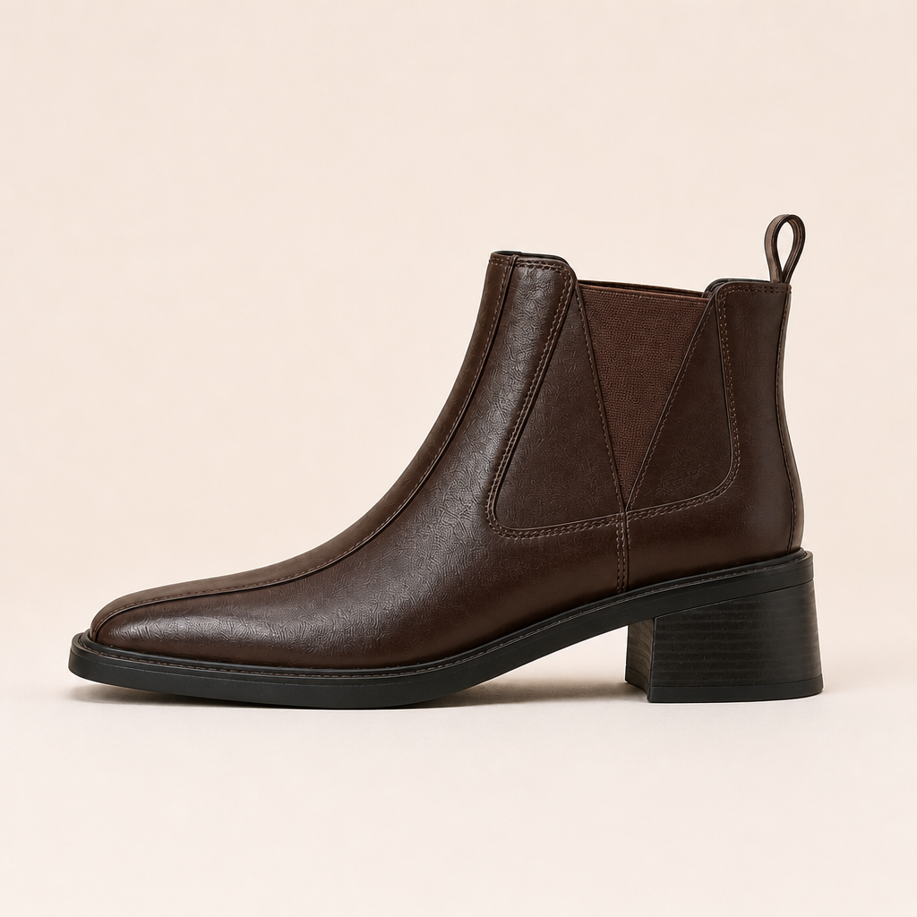 Yara Mid-Heel Chelsea Boots — Brown