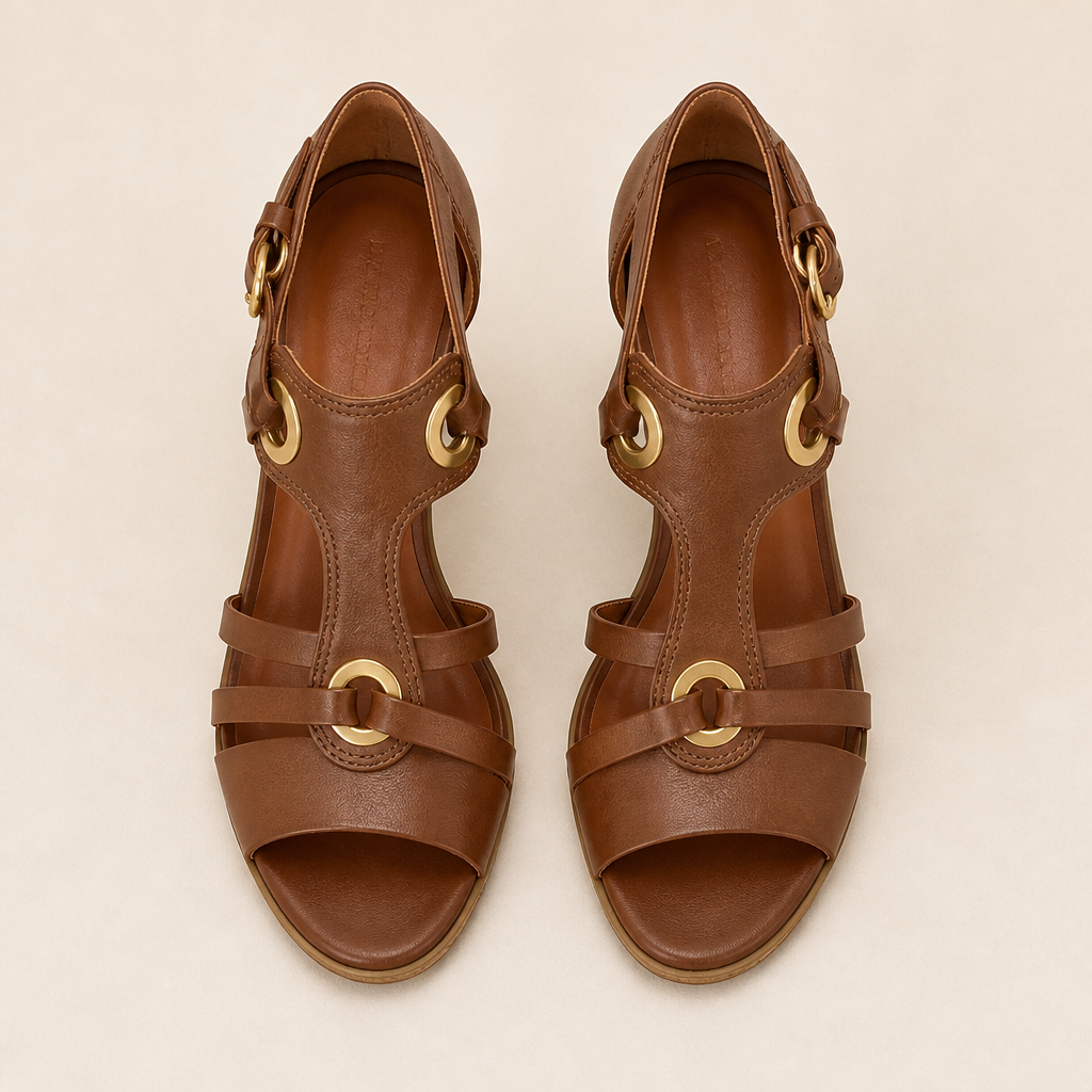 Zarina High Heel Sandals — Brown