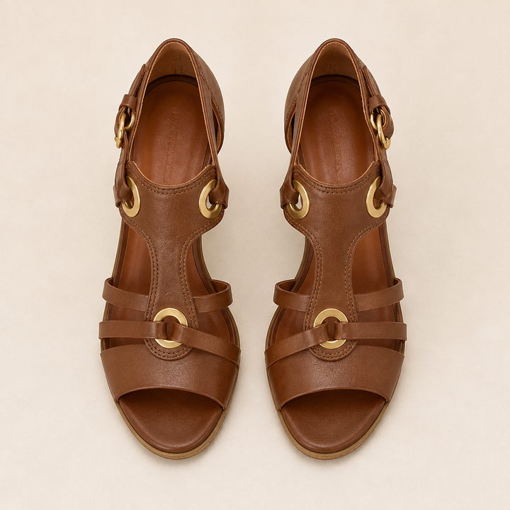 Zarina High Heel Sandals — Brown