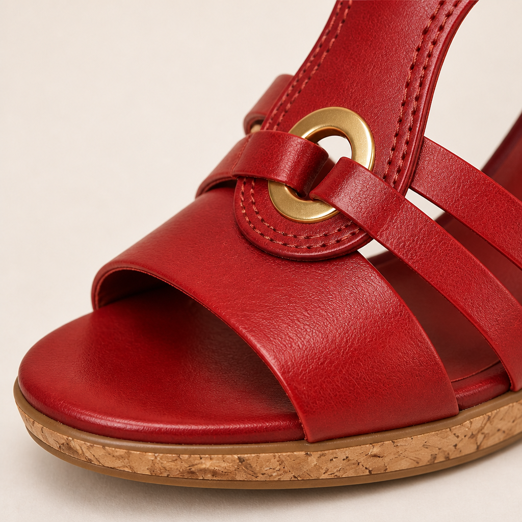 Green Roman sandals with adjustable buckle